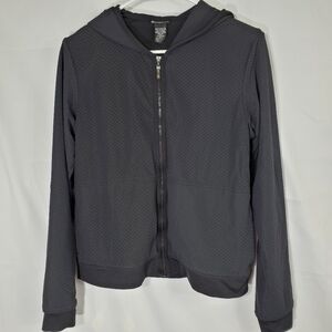 Champion Elite Zippered Black Jacket Hooded Medium